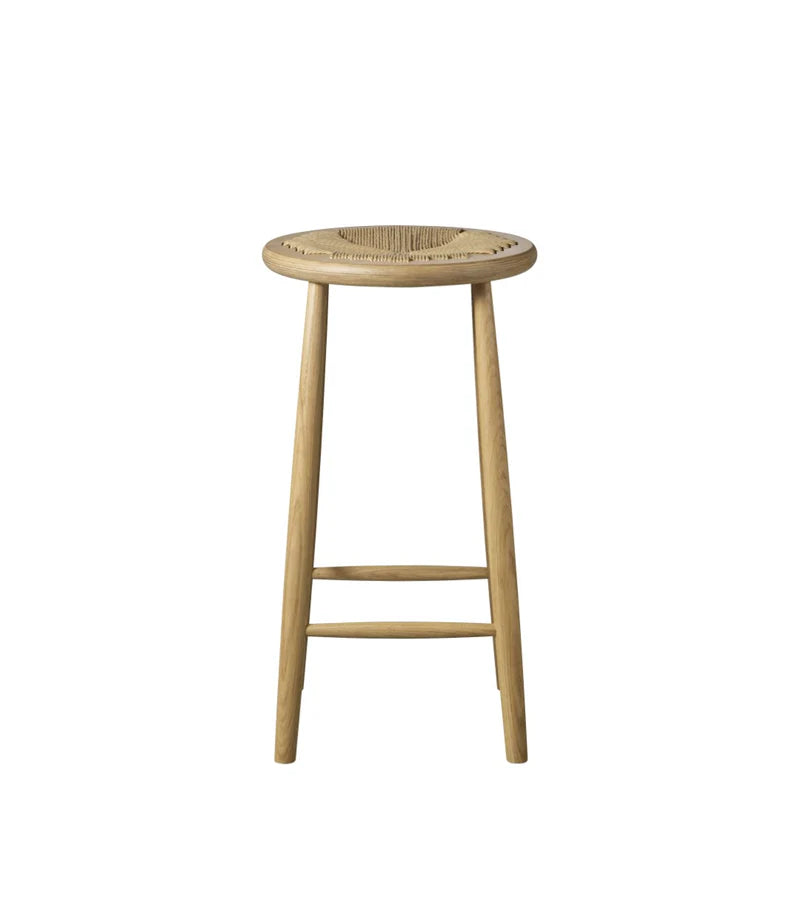 FDB Møbler J165 Stool เก้าอี้ไม้ oak ที่นั่ง papercord ออกแบบโดย Jørgen Bækmark