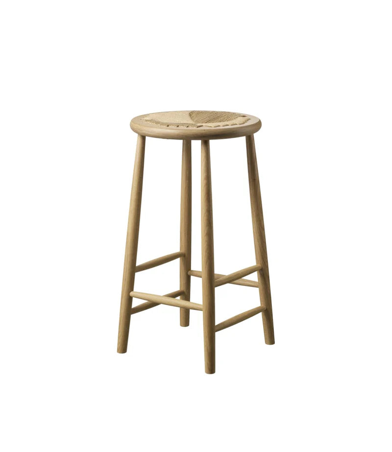 FDB Møbler J165 Stool เก้าอี้ไม้ oak ที่นั่ง papercord ออกแบบโดย Jørgen Bækmark