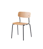FDB Møbler J182 Holmen Chair เก้าอี้โครงเหล็กที่นั่ง oak veneer ออกแบบโดย Jakob Thau