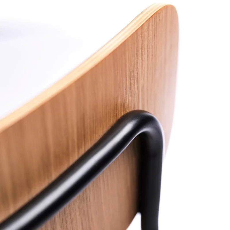 FDB Møbler J182 Holmen Chair เก้าอี้โครงเหล็กที่นั่ง oak veneer ออกแบบโดย Jakob Thau