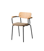 FDB Møbler J183 Holmen Chair with Armrests เก้าอี้โครงเหล็กมีที่วางแขน ที่นั่ง oak veneer ออกแบบโดย Jakob Thau