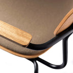 FDB Møbler J183 Holmen Chair with Armrests เก้าอี้โครงเหล็กมีที่วางแขน ที่นั่ง oak veneer ออกแบบโดย Jakob Thau