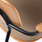 FDB Møbler J183 Holmen Chair with Armrests เก้าอี้โครงเหล็กมีที่วางแขน ที่นั่ง oak veneer ออกแบบโดย Jakob Thau