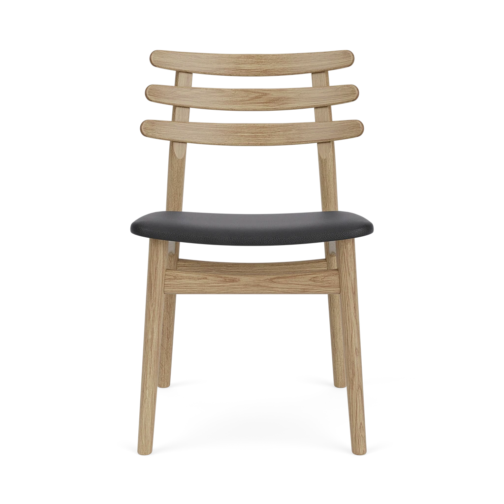 J48 Chair โดย Poul M. Volther (1951) จาก FDB Møbler ดีไซน์เรียบง่ายตามแนวฟังก์ชันนัลลิสม์เดนมาร์ก โครงไม้โอ๊คแข็งแรง พนักพิงโค้งเอกลักษณ์ รองรับสรีระได้ดี เหมาะใช้เป็นเก้าอี้ทานอาหารหรืออเนกประสงค์ภายในบ้าน