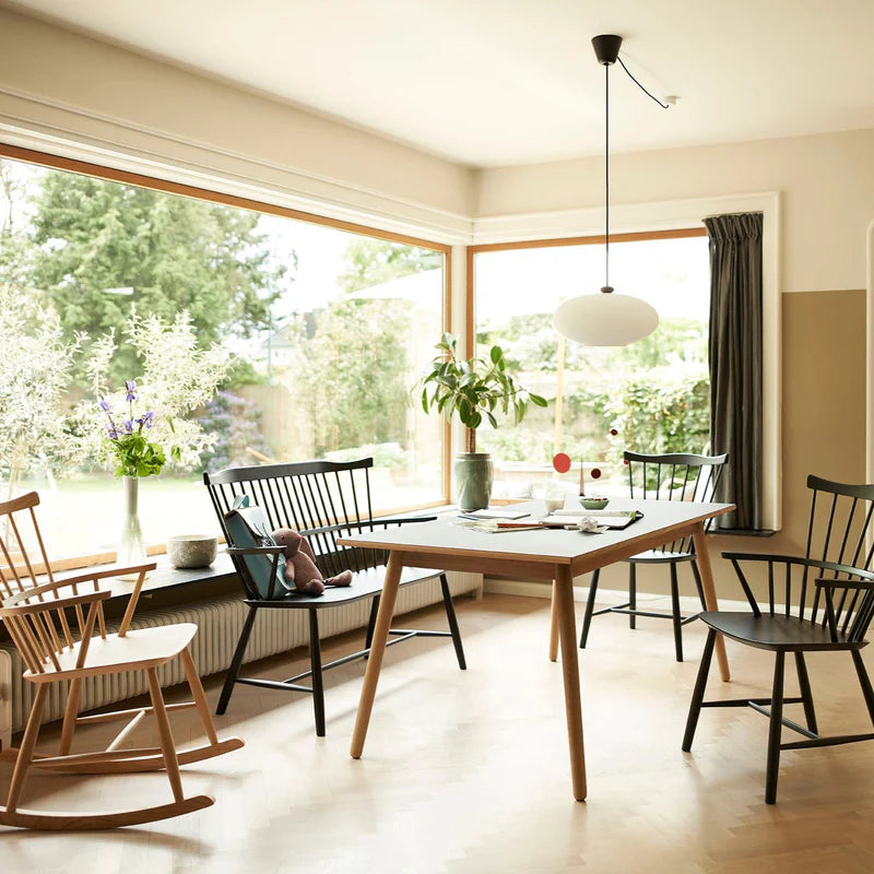 FDB Møbler J52D Bench ม้านั่งไม้ beech สี Jet Black ขนาด 106 ซม. ออกแบบโดย Børge Mogensen