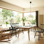FDB Møbler J52D Bench ม้านั่งไม้ beech สี Jet Black ขนาด 106 ซม. ออกแบบโดย Børge Mogensen