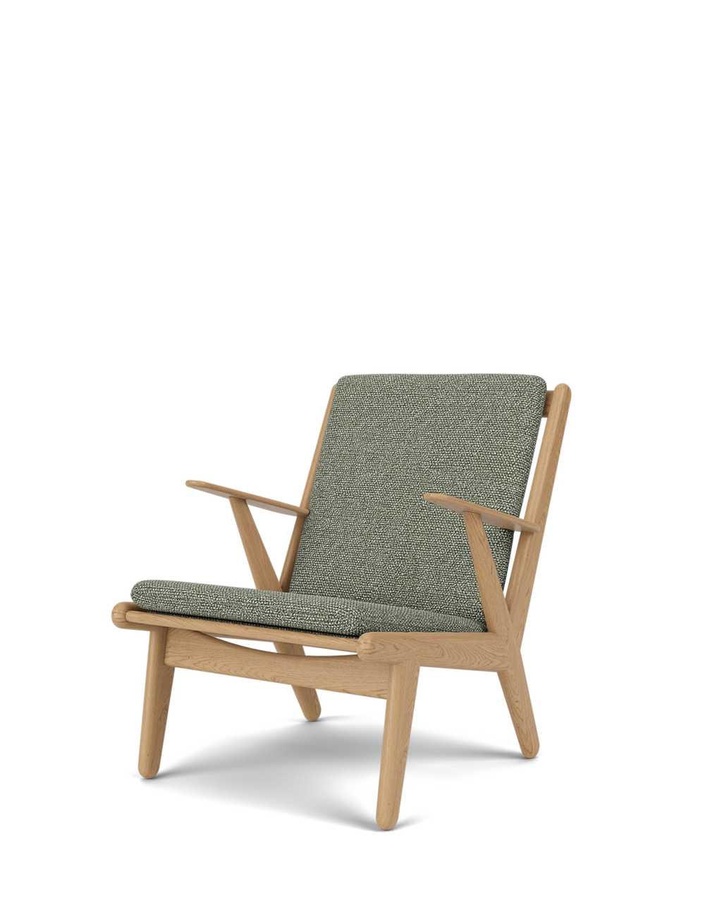 FDB Møbler J53 Armchair โดย Poul M. Volther โครงไม้โอ๊กเคลือบน้ำมัน บุผ้าเลือกได้หลายแบบ เช่น Monza, Cosmo, Grain, Main Line Flax ดีไซน์ปี 1953