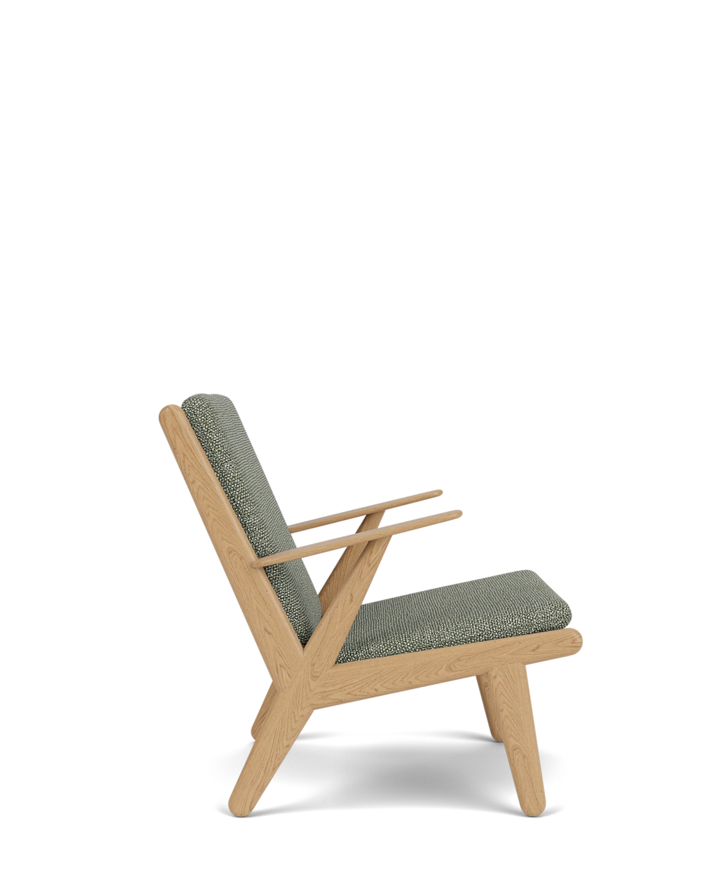 FDB Møbler J53 Armchair โดย Poul M. Volther โครงไม้โอ๊กเคลือบน้ำมัน บุผ้าเลือกได้หลายแบบ เช่น Monza, Cosmo, Grain, Main Line Flax ดีไซน์ปี 1953