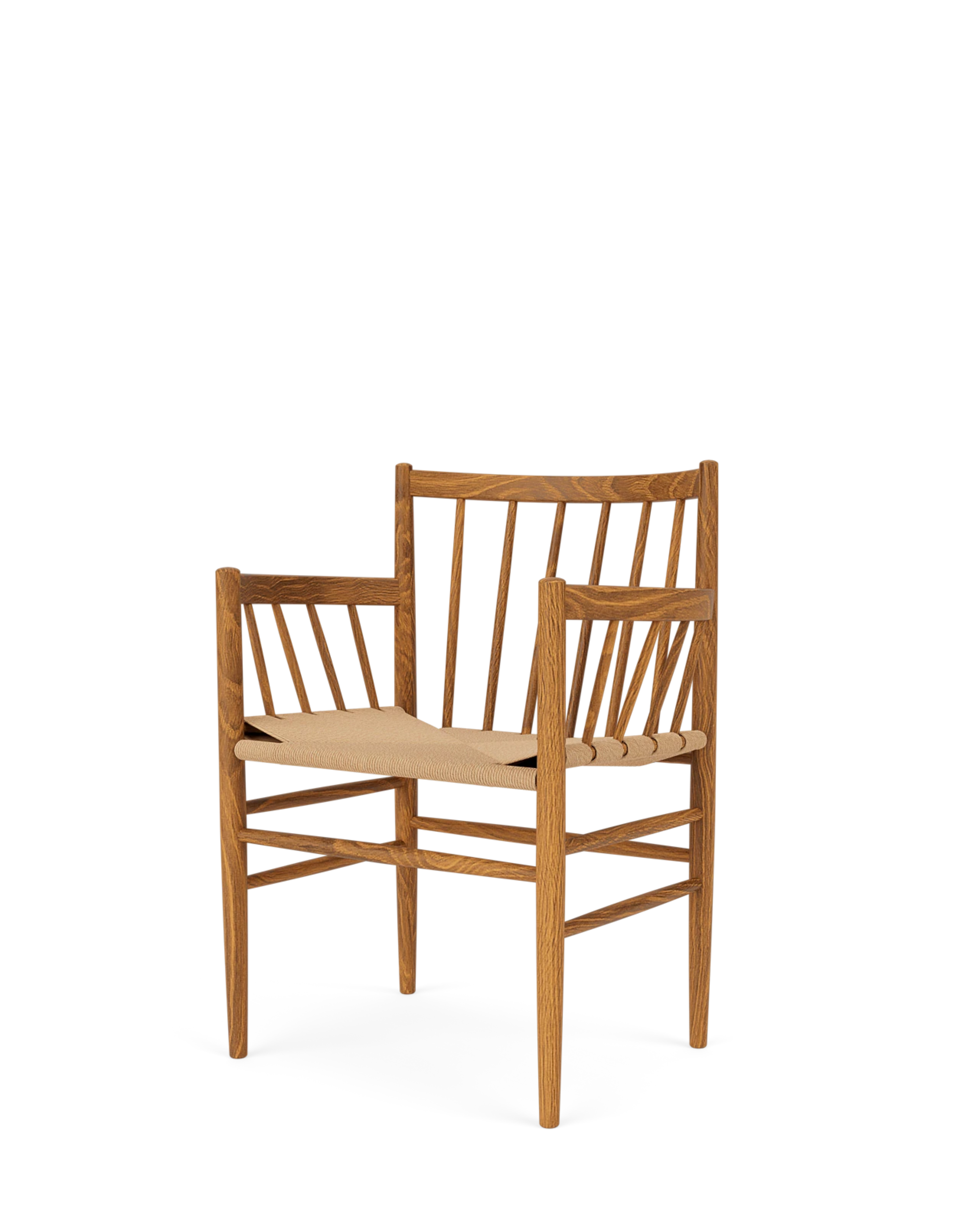 FDB Møbler J81 Chair โดย Jørgen Bækmark โครงไม้โอ๊ก ที่นั่งกระดาษถัก natural ดีไซน์คลาสสิกปี 1962