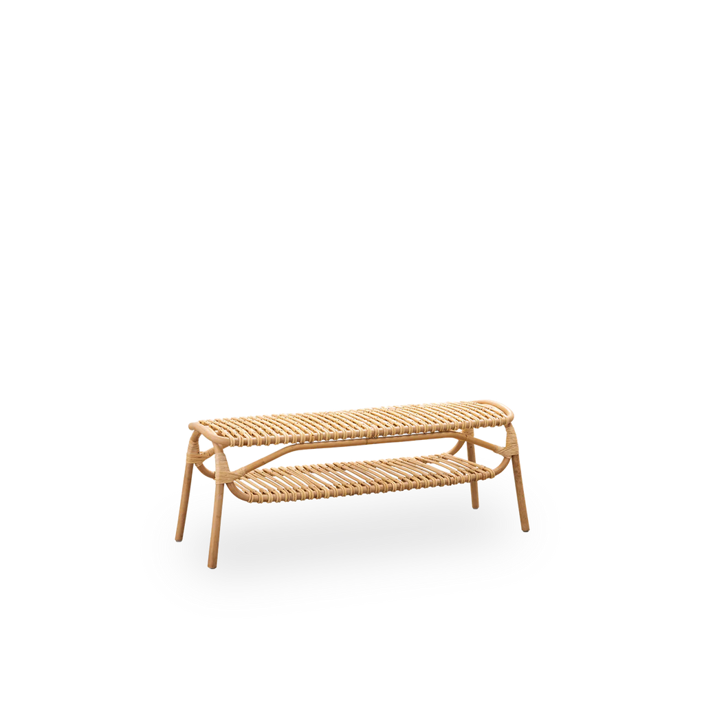 Sika Design Machiya Bench ม้านั่งหวาย พร้อมชั้นวาง