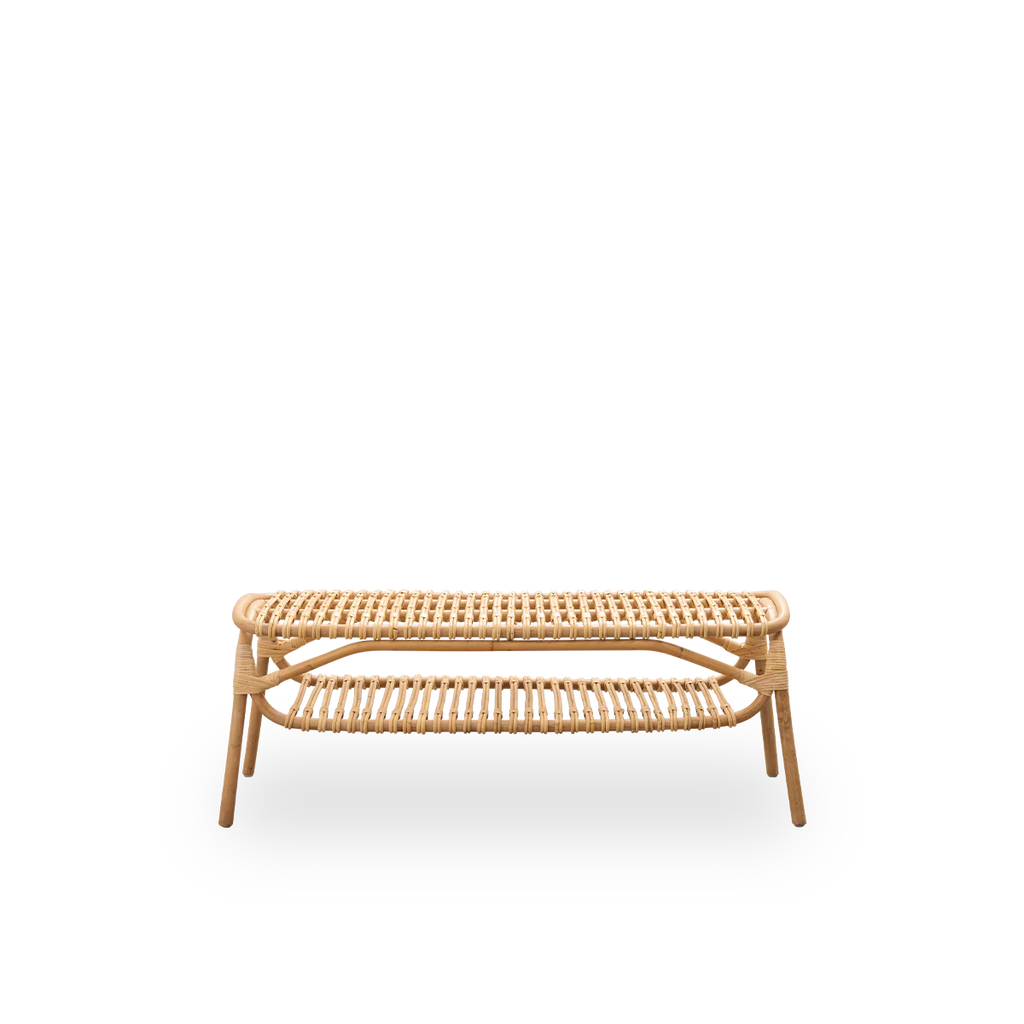 Sika Design Machiya Bench ม้านั่งหวาย พร้อมชั้นวาง