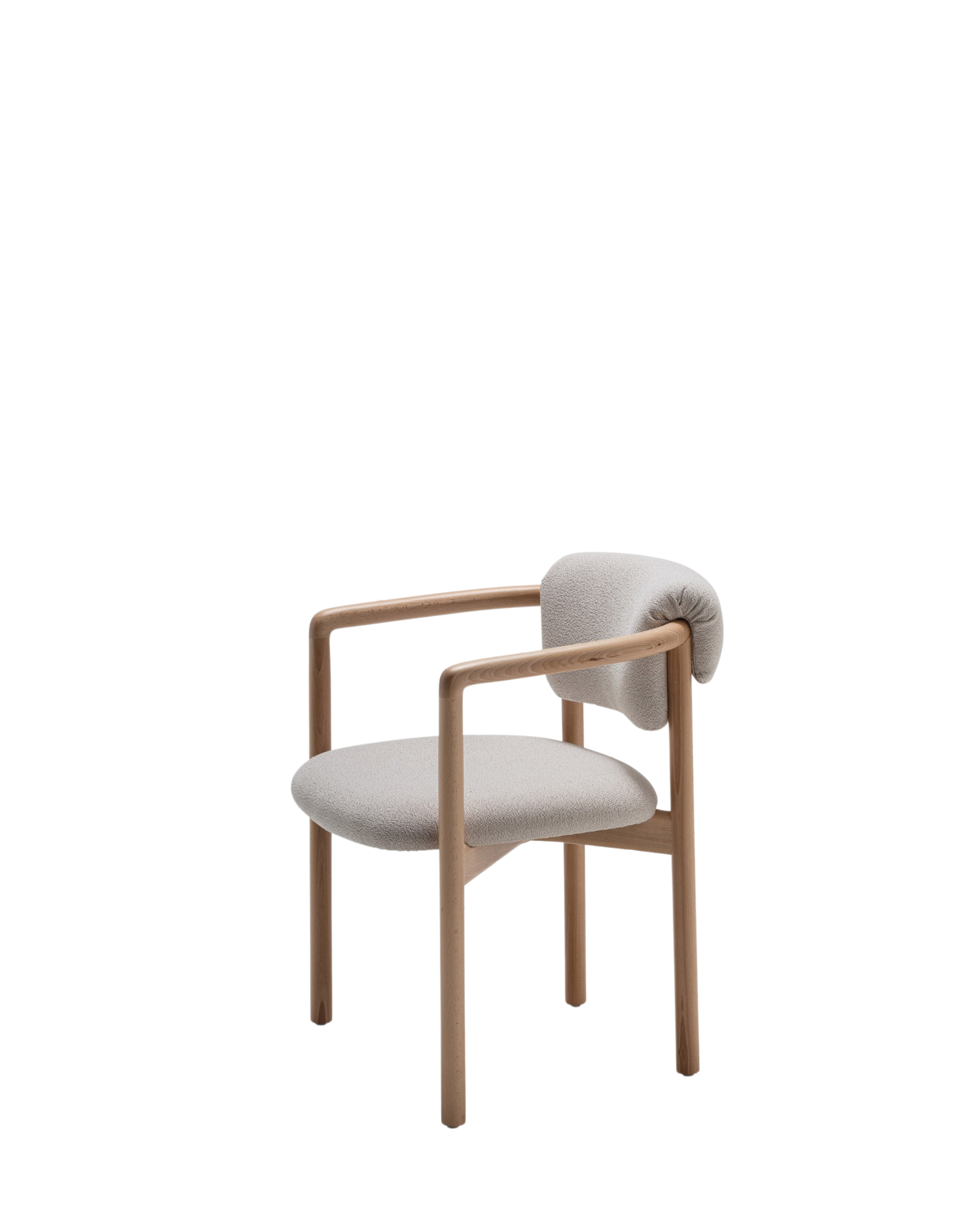 Joli Dining Chair เก้าอี้ beech พร้อม upholstered seat และพนักพิง upholstered ทรงโค้ง ออกแบบโดย Note Design Studio