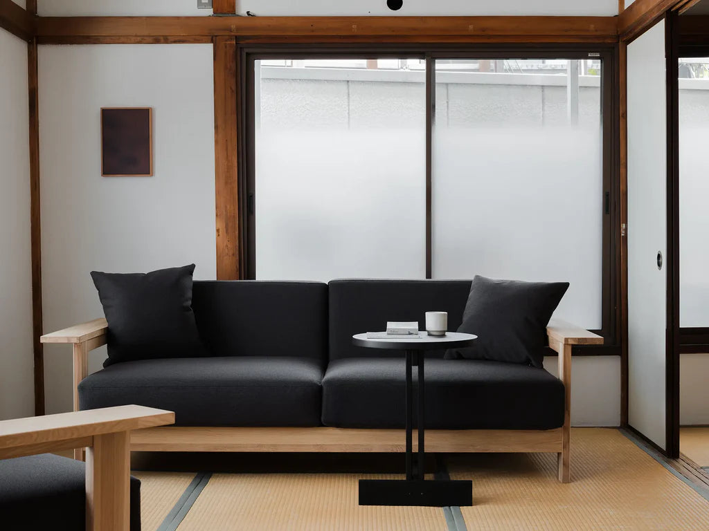 Ishinomaki Laboratory Sofa 3P โซฟากลางแจ้งโครงไม้ พร้อมเบาะผ้า ออกแบบโดย Keiji Ashizawa