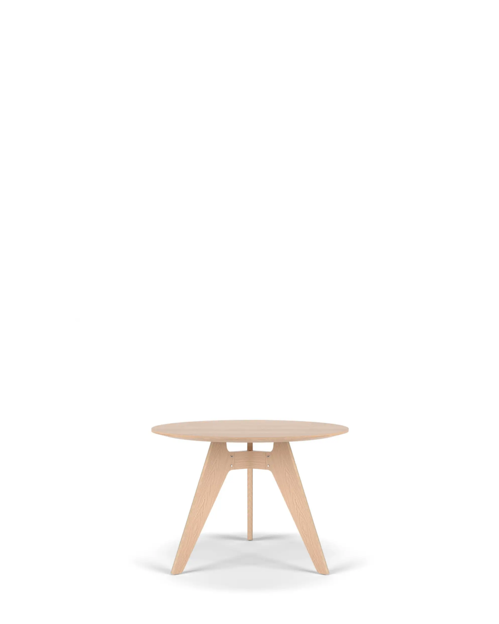 Nikari Lavitta Round Dining Table โต๊ะกลม oak พร้อมฐาน moulded plywood และขาเรียว ออกแบบโดย Timo Mikkonen และ Antti Rouhunkoski