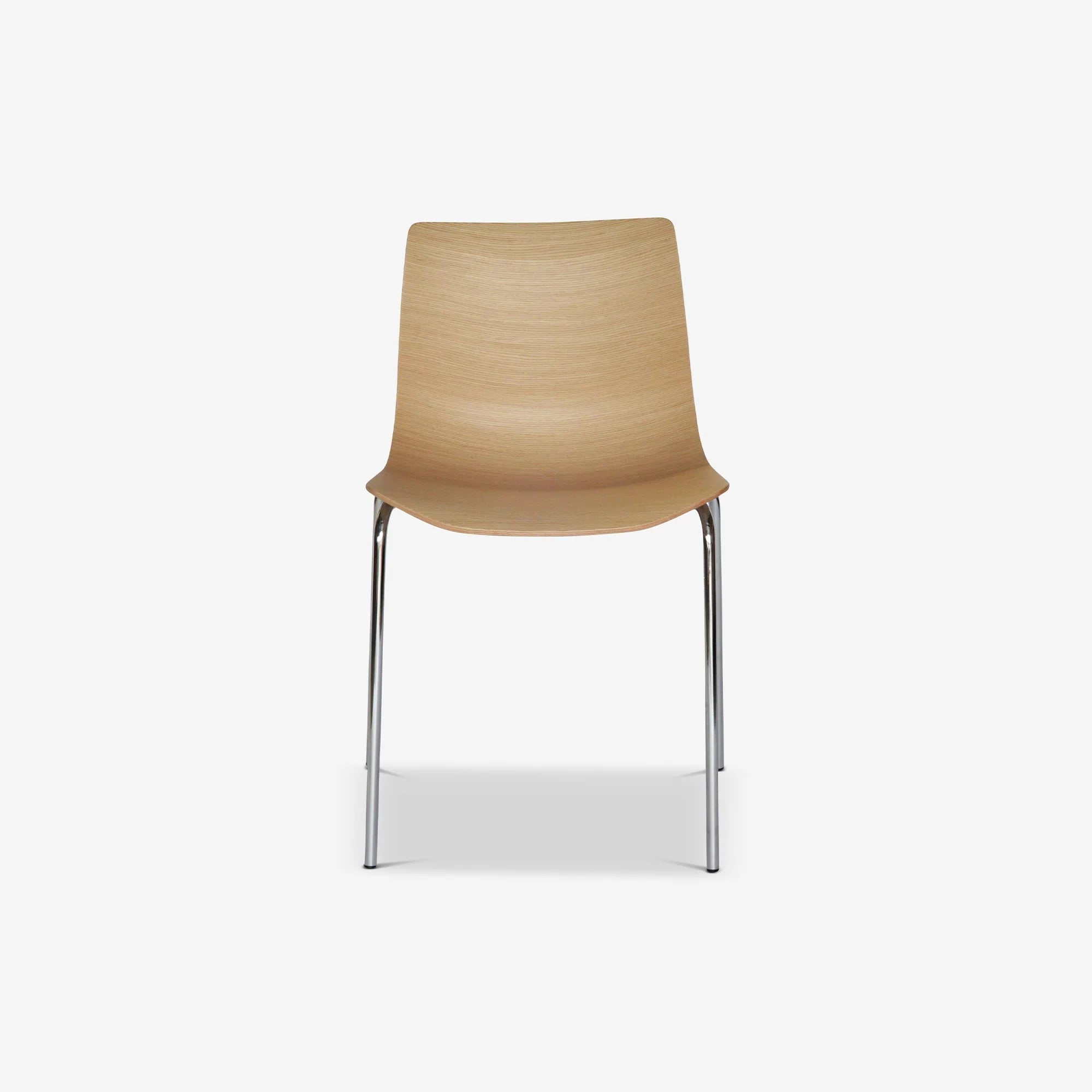 Case Furniture Loku Chair Tubular Base เก้าอี้ที่นั่งไม้โค้ง moulded plywood พร้อมฐานเหล็ก tubular ออกแบบโดย Shin Azumi