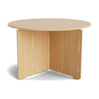 MAKE nordic CROSS Round Coffee Table โต๊ะกลางทรงกลมไม้โอ๊คดีไซน์มินิมอลโครงสร้างไขว้ ออกแบบโดย Esben Pilgaard Jørgensen