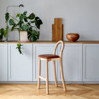Made by Choice GOMA Bar Chair เก้าอี้ bar birch plywood พร้อมเบาะหนัง cognac leather ออกแบบโดย Thomas Sandell