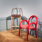 Made by Choice GOMA Bar Chair เก้าอี้ bar birch plywood พร้อมเบาะหนัง cognac leather ออกแบบโดย Thomas Sandell