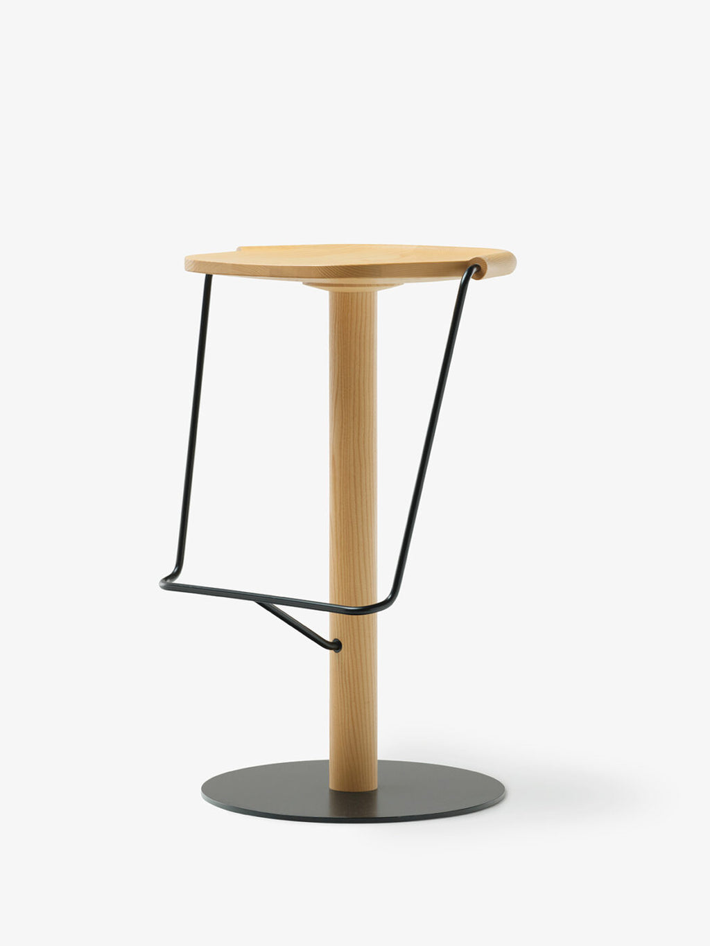 Mattiazzi MC9 UNCINO Bar Stool สตูลไม้ ash พร้อมโครง metal frame ออกแบบโดย Ronan & Erwan Bouroullec