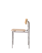 MOEBE Offset Chair เก้าอี้โครงเหล็กดีไซน์มินิมอล ที่นั่งไม้โอ๊ค จากแบรนด์ MOEBE