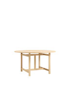 MOEBE Round Dining Table Ø130 โต๊ะอาหารทรงกลมไม้ oak โครงสร้าง H-frame ออกแบบโดย MOEBE