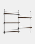 ชั้นวางของจาก MOEBE ดีไซน์เรียบง่ายแบบสแกนดิเนเวีย ปรับเปลี่ยนได้ตามพื้นที่และการใช้งาน ผลิตจากไม้โอ๊กแท้และโครงเหล็กเคลือบสีพาวเดอร์ แบบโมดูลาร์ปรับเพิ่มช่องหรือทำเต็มผนังได้ ใช้ชั้นไม้โอ๊ควีนียร์ FSC นำเข้าโดย Old Pine Trees.