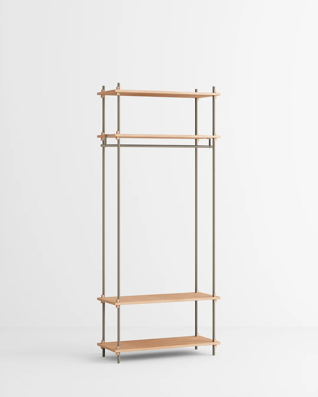 ราวแขวนผ้า MOEBE แบบโมดูลาร์ ทำจากไม้โอ๊กสไตล์สแกนดิเนเวียน นำเข้าโดย Old Pine Trees ปรับแต่งได้ไม่สิ้นสุด เพิ่มชิ้นส่วนหรือปรับรูปแบบได้ตามต้องการ โครงสร้างแบบคอมโพเนนต์ แข็งแรง ใช้งานได้นาน เหมาะสำหรับการจัดเก็บเสื้อผ้าและตกแต่งบ้านในสไตล์สแกนดิเนเวียนอย่างเป็นระเบียบ