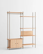 ราวแขวนผ้า MOEBE แบบโมดูลาร์ ทำจากไม้โอ๊กสไตล์สแกนดิเนเวียน นำเข้าโดย Old Pine Trees ปรับแต่งได้ไม่สิ้นสุด เพิ่มชิ้นส่วนหรือปรับรูปแบบได้ตามต้องการ โครงสร้างแบบคอมโพเนนต์ แข็งแรง ใช้งานได้นาน เหมาะสำหรับการจัดเก็บเสื้อผ้าและตกแต่งบ้านในสไตล์สแกนดิเนเวียนอย่างเป็นระเบียบ