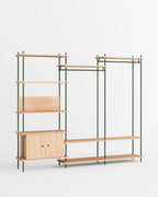 ราวแขวนผ้า MOEBE แบบโมดูลาร์ ทำจากไม้โอ๊กสไตล์สแกนดิเนเวียน นำเข้าโดย Old Pine Trees ปรับแต่งได้ไม่สิ้นสุด เพิ่มชิ้นส่วนหรือปรับรูปแบบได้ตามต้องการ โครงสร้างแบบคอมโพเนนต์ แข็งแรง ใช้งานได้นาน เหมาะสำหรับการจัดเก็บเสื้อผ้าและตกแต่งบ้านในสไตล์สแกนดิเนเวียนอย่างเป็นระเบียบ