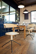 Mattiazzi MC9 UNCINO Version A เก้าอี้ไม้พร้อมฐาน swivel metal ออกแบบโดย Ronan & Erwan Bouroullec