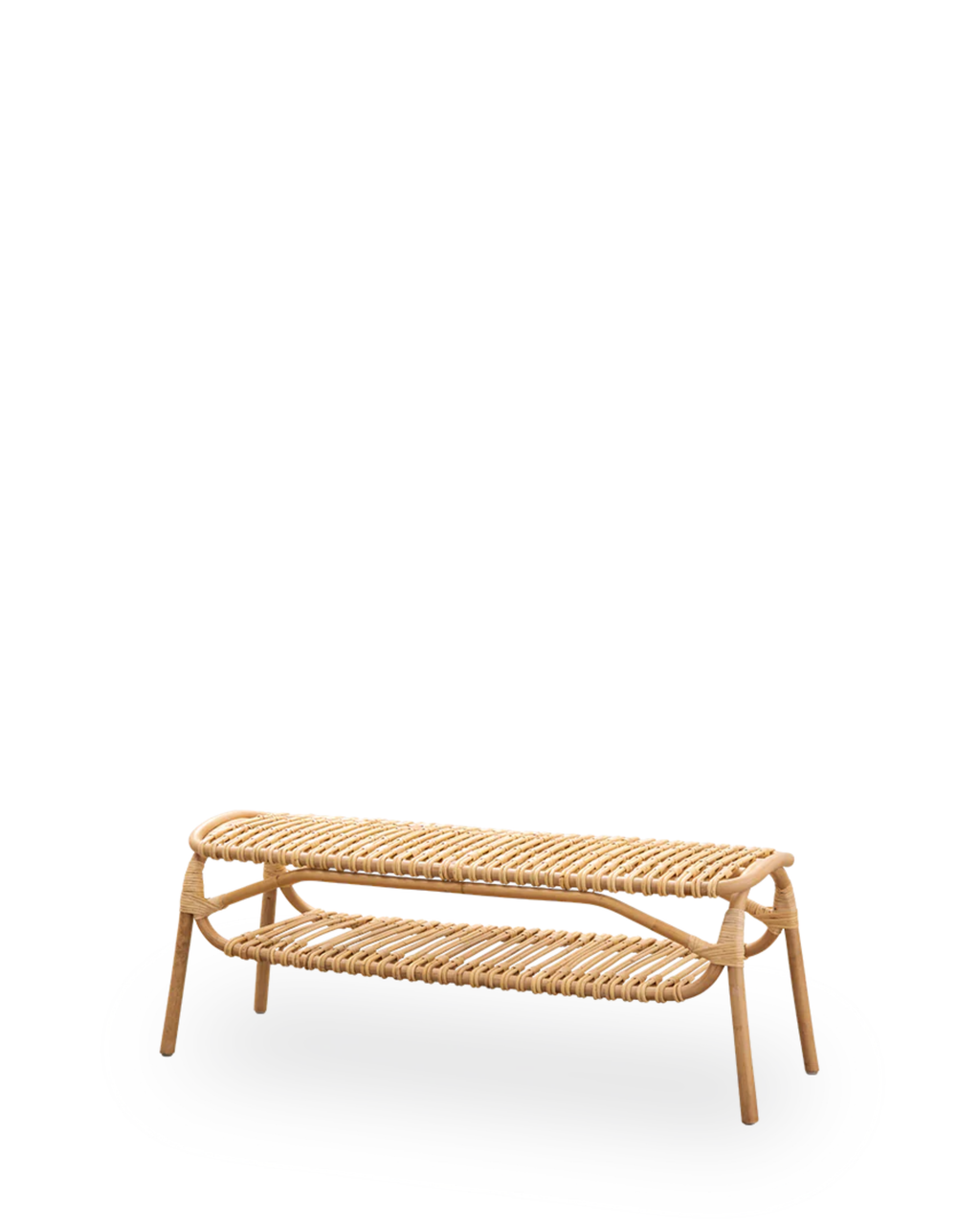 Sika Design Machiya Bench ม้านั่งหวาย พร้อมชั้นวาง