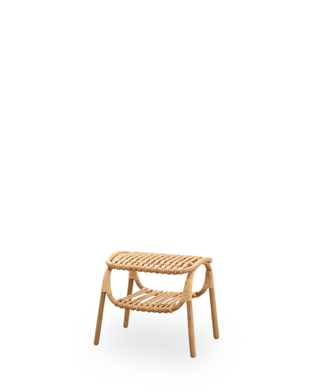 Sika Design Machiya Stool สตูลหวาย พร้อมชั้นวาง
