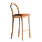 Made by Choice GOMA Bar Chair เก้าอี้ bar birch plywood พร้อมเบาะหนัง cognac leather ออกแบบโดย Thomas Sandell