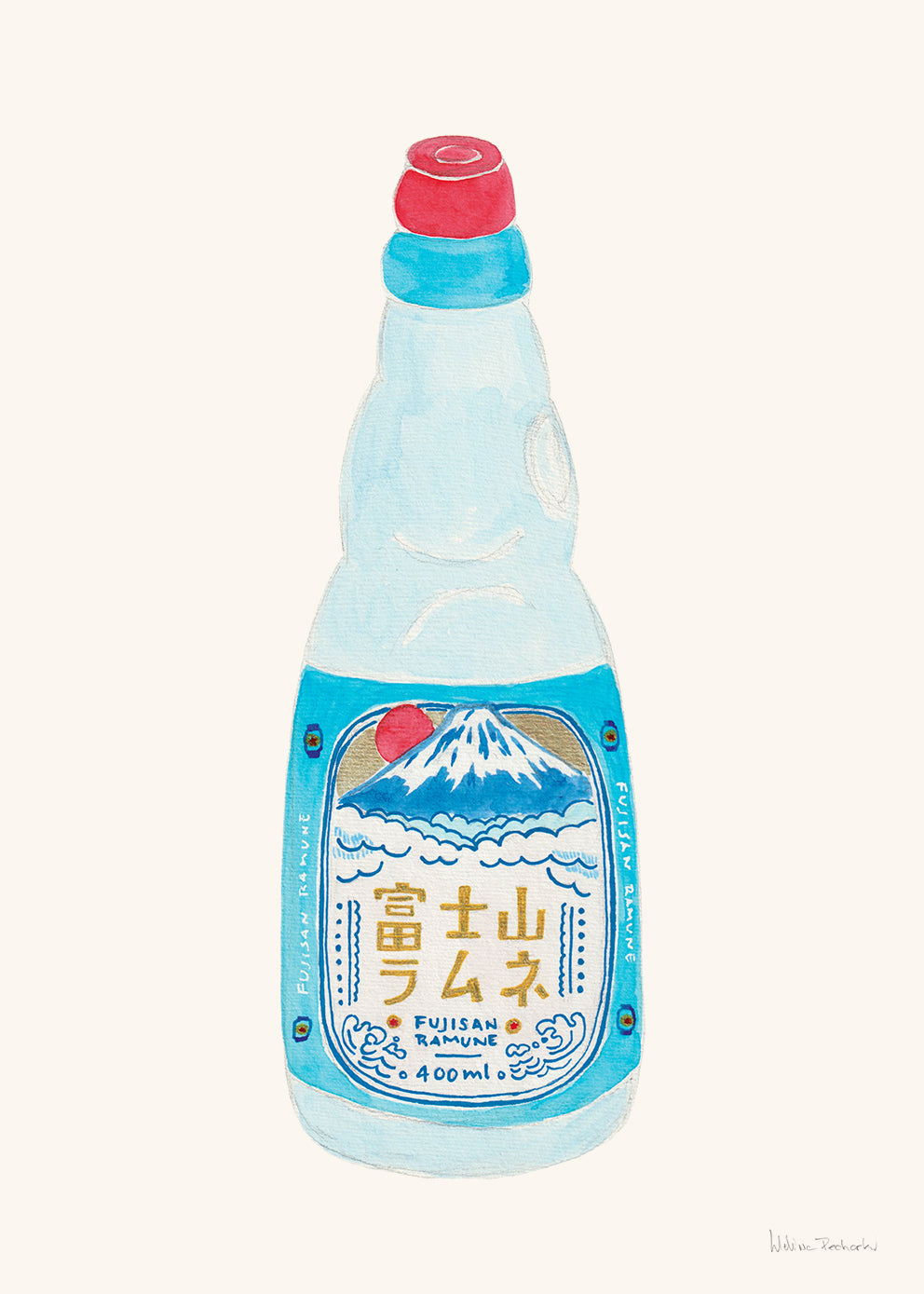 โปสเตอร์ Fujisan Ramune by Melina Pecharkri จาก The Poster Club สินค้าลิขสิทธิ์แท้นำเข้าโดย Old Pine Trees