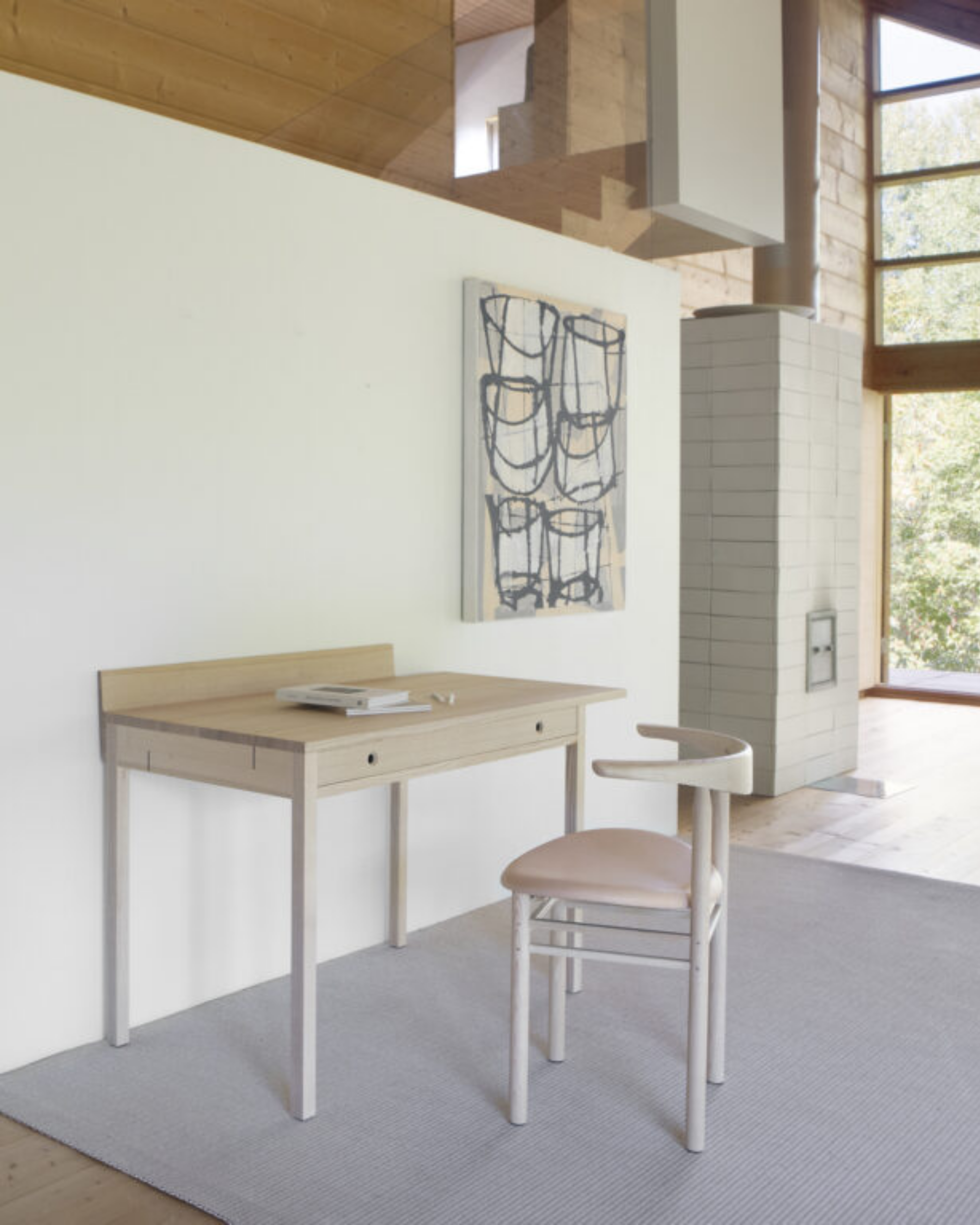 Nikari November Light Desk โต๊ะทำงาน ash พร้อมลิ้นชักในตัว ออกแบบโดย Louise Campbell