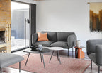 Nakki 2-Seater โซฟาสองที่นั่งพร้อมขาโลหะสีดำ ออกแบบโดย Mika Tolvanen