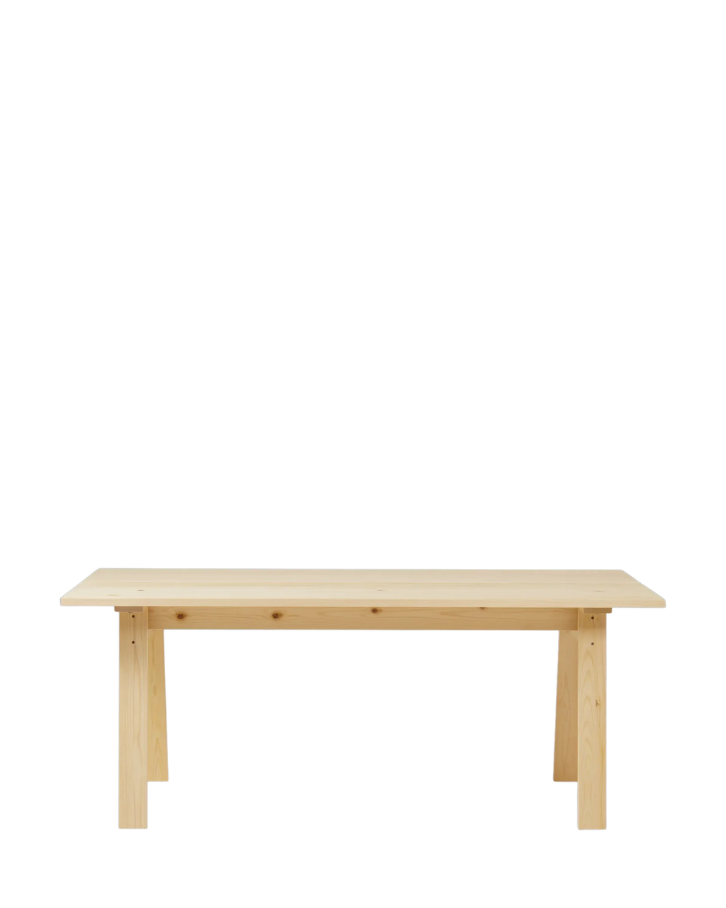 Ishinomaki Laboratory Os Table โต๊ะไม้โครงสร้าง A-frame พร้อมร่องกลางสำหรับสายไฟ ออกแบบโดย Paul Vaugoyeau
