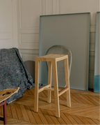 Vaarnii 016 Maasto Bar Stool สตูลไม้ pine โครงสร้างเรียบง่าย พร้อมที่วางเท้า copper