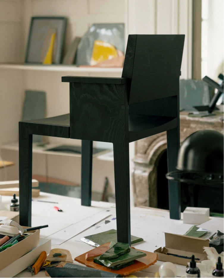 Vaarnii 016 Maasto Dining Armchair Black เก้าอี้ไม้ pine สีดำ มีที่วางแขน