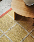 พรม Pappelina CRISS POP สี Pale Yellow ลายกราฟิกตาราง พรมทอ PVC ซักเครื่องได้ เหมาะสำหรับใช้งาน indoor และ outdoor