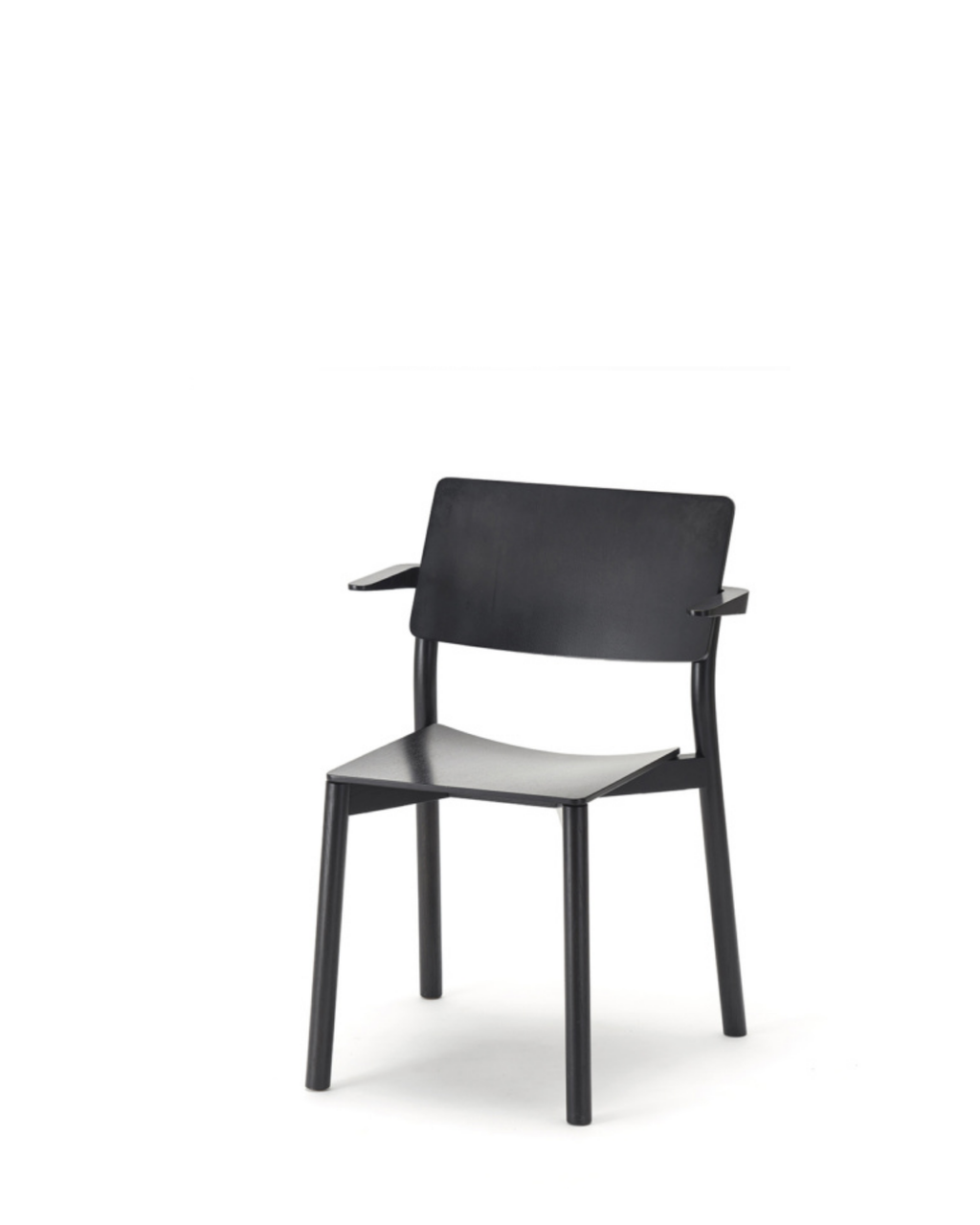 Karimoku New Standard Panorama Armchair เก้าอี้ไม้โอ๊คที่นั่งไม้อัดดัดโค้งพร้อมที่วางแขน ออกแบบโดย Geckeler Michels