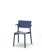 Karimoku New Standard Panorama Armchair เก้าอี้ไม้โอ๊คที่นั่งไม้อัดดัดโค้งพร้อมที่วางแขน ออกแบบโดย Geckeler Michels