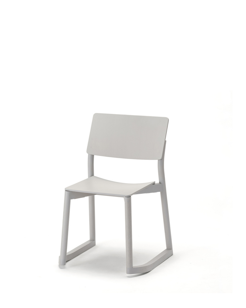 Karimoku New Standard Panorama Chair with Runners เก้าอี้ไม้โอ๊คที่นั่งไม้อัดดัดโค้ง ออกแบบโดย Geckeler Michels