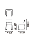 Karimoku New Standard Panorama Chair with Runners เก้าอี้ไม้โอ๊คที่นั่งไม้อัดดัดโค้ง ออกแบบโดย Geckeler Michels
