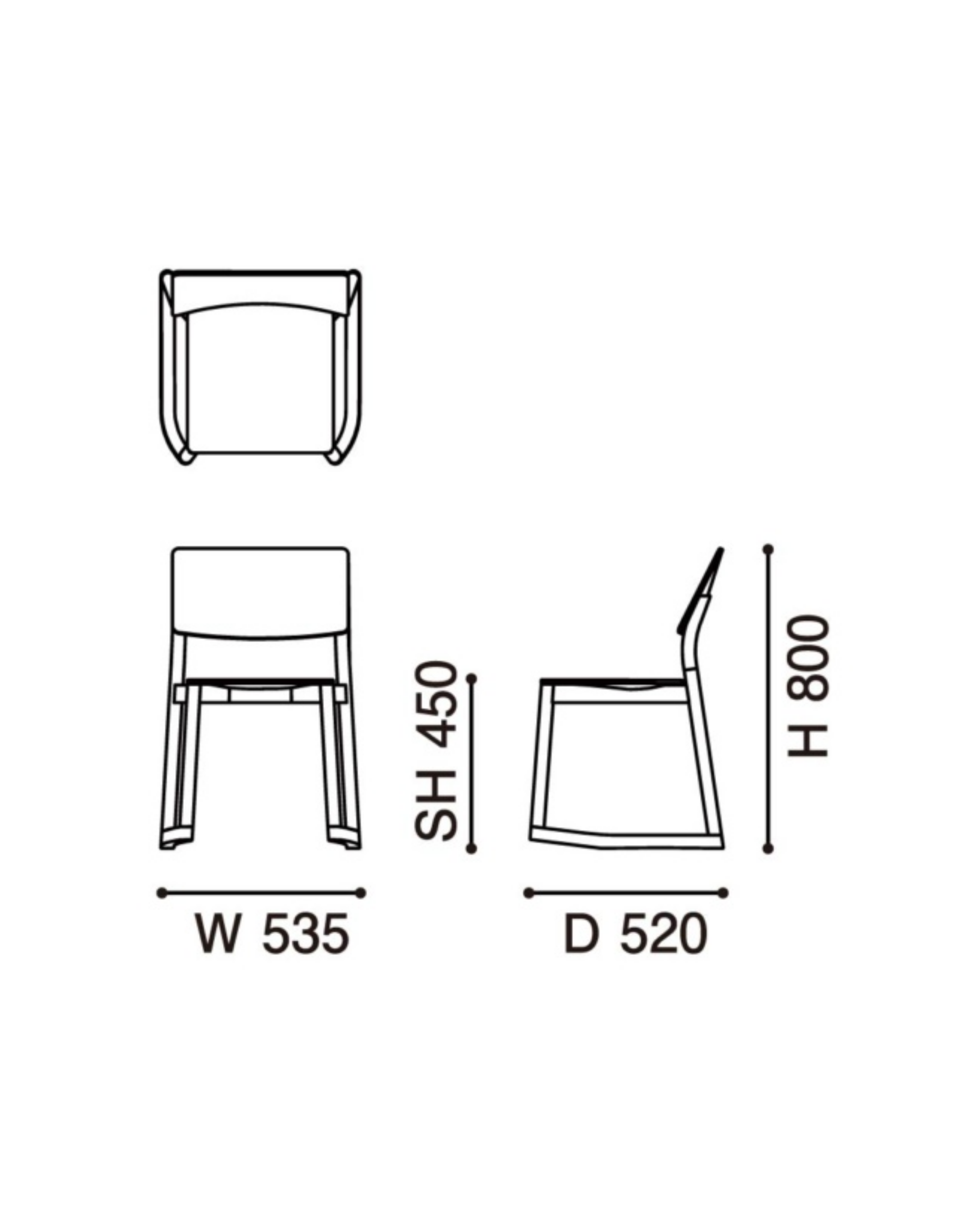Karimoku New Standard Panorama Chair with Runners เก้าอี้ไม้โอ๊คที่นั่งไม้อัดดัดโค้ง ออกแบบโดย Geckeler Michels
