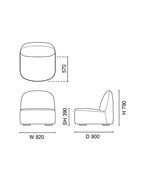 Karimoku New Standard Polar Lounge Chair L เก้าอี้เลานจ์เบาะบุผ้าฐานไม้โอ๊ค ออกแบบโดย Moritz Schlatter