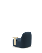 Karimoku New Standard Polar Lounge Chair L with Side Table Left เก้าอี้เลานจ์เบาะบุผ้าพร้อมโต๊ะข้างไม้โอ๊ค ออกแบบโดย Moritz Schlatter