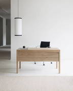 Nikari Seminar Desk Table โต๊ะ birch, ash หรือ oak พร้อมแผงไม้ด้านหน้า ออกแบบโดย Kari Virtanen