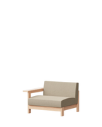 Ishinomaki Laboratory Sofa 1.5P One Arm โซฟากลางแจ้งพนักพิงด้านเดียว โครงไม้ พร้อมเบาะผ้า ออกแบบโดย Keiji Ashizawa