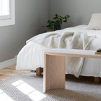 Made by Choice AIRISTO Side Table / Bench เฟอร์นิเจอร์ multifunctional ไม้ ash พร้อม asymmetric foot structure ออกแบบโดย Joanna Laajisto